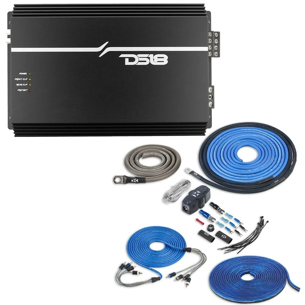 DS18 EXL-P1200X4 | 1200W RMS 4-Channel Full Range Amp + Amp Kit