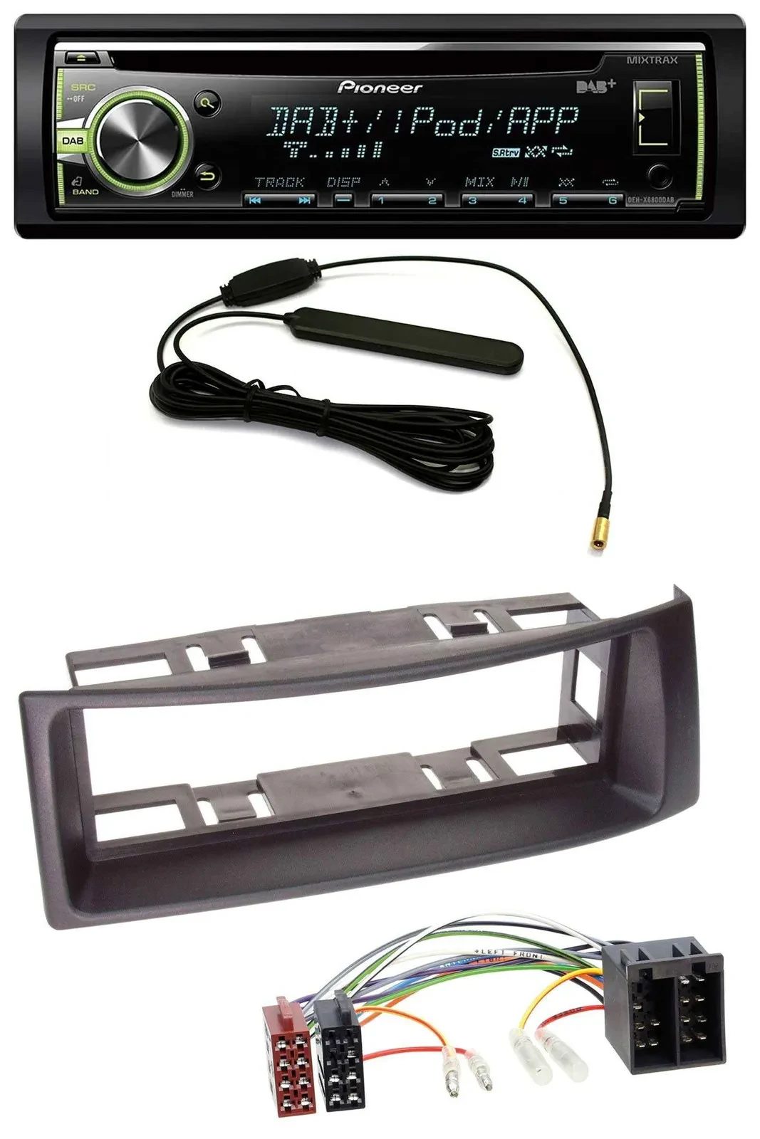 Автомагнитола Pioneer MP3, USB, CD, DAB, AUX для Renault Megane/Scenic до 2003, черный