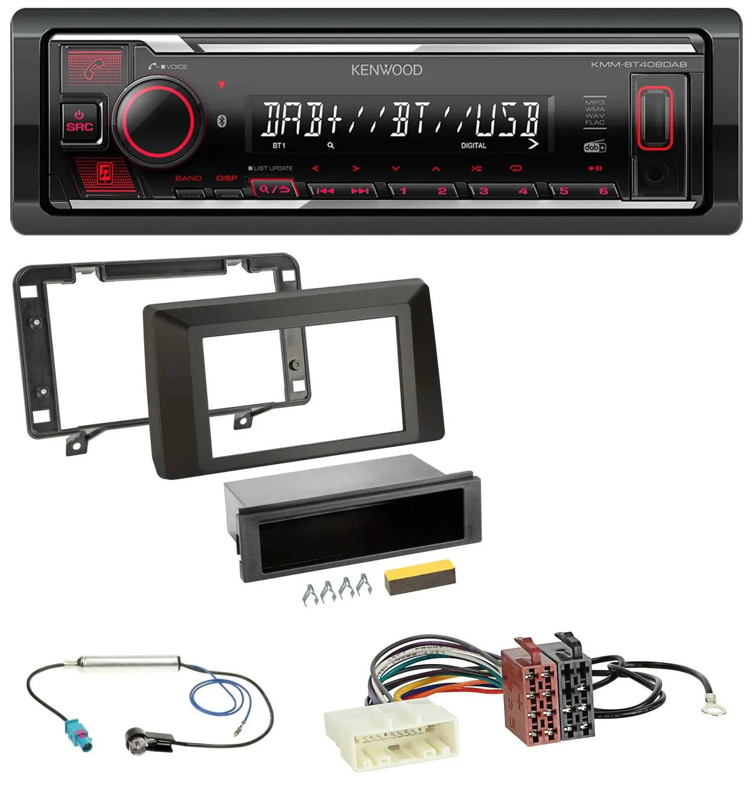 Kenwood MP3 Bluetooth USB DAB Autoradio für Dacia Duster (ab 2021)
