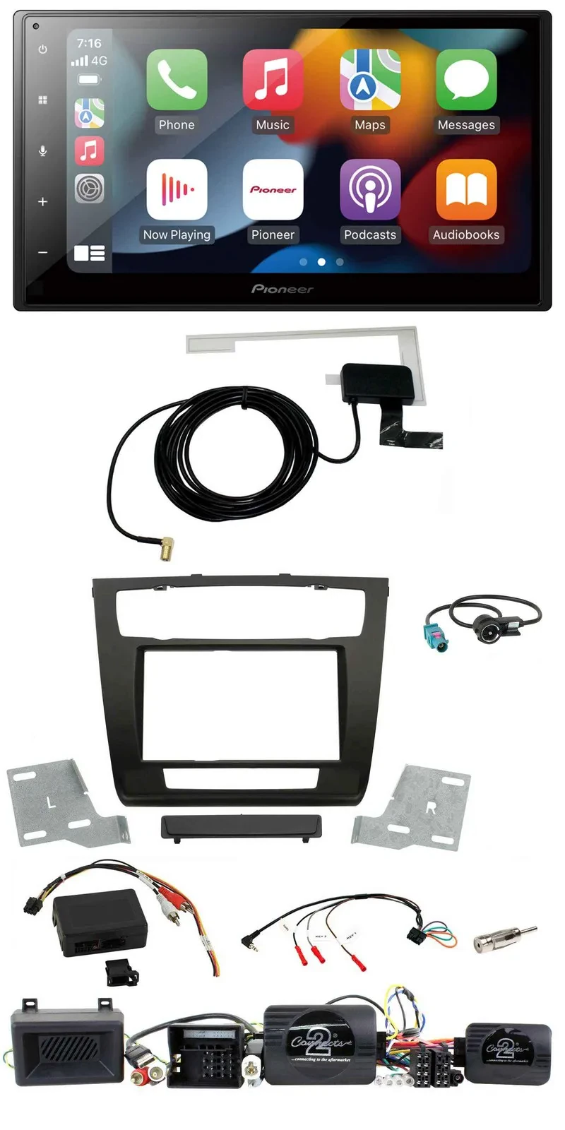 Pioneer Lenkrad USB Bluetooth DAB 2DIN Autoradio für BMW 1er Aktiv PDC aut. Klim