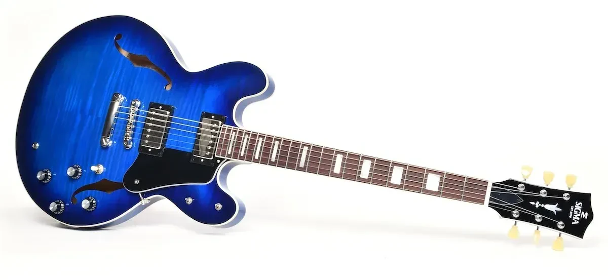 Электрогитара Sigma Guitars HBA-102H-TBB Semi-Hollow