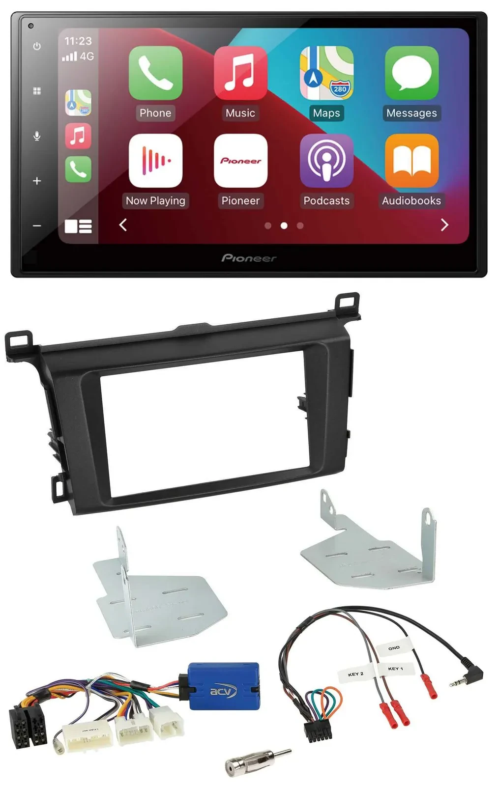 Pioneer USB Lenkrad DAB 2DIN Bluetooth Autoradio für Toyota RAV 4 ab 2013