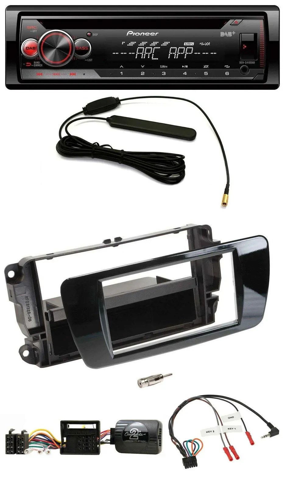 Pioneer CD USB Lenkrad DAB MP3 Autoradio für Seat Ibiza Klavierlack schwarz