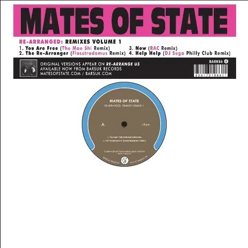 Виниловая пластинка Mates of State – Re-Arranged: Remixes, Vol. 1 (Релиз 2009)
