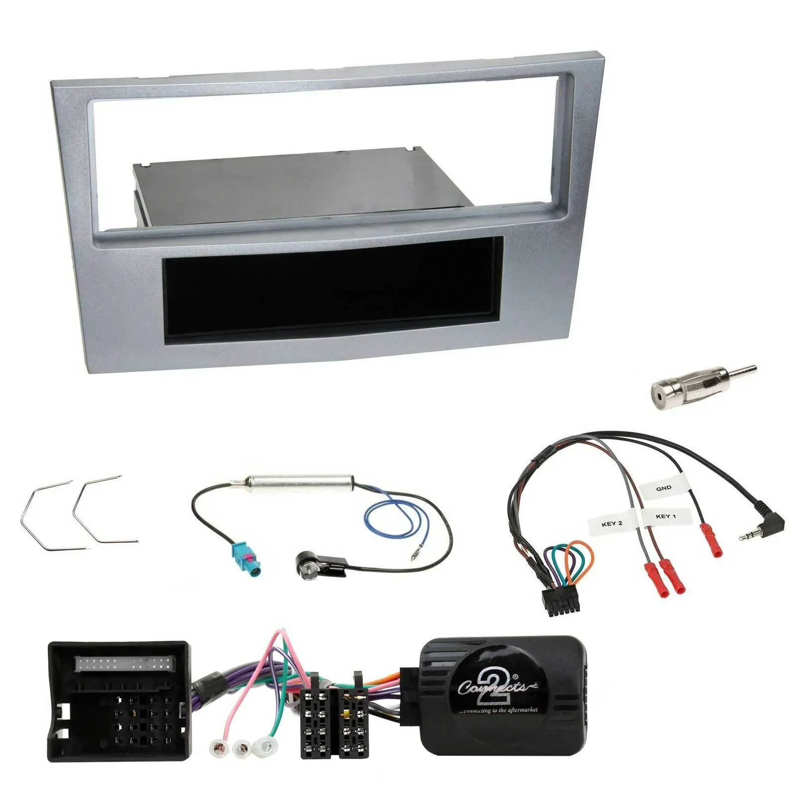 Einbauset Lenkradadapter DIN Autoradio für Opel Astra H Zafira B Corsa D matt-ch