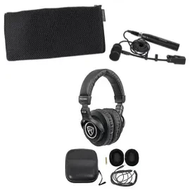 Audio Technica PRO 35 Condenser Clip-On Instrument Microphone Mic + Headphones