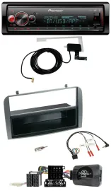 Pioneer Bluetooth DAB USB Lenkrad Autoradio für Alfa 147 GT 07-10 anthrazit Abla