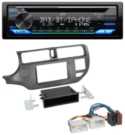 JVC Bluetooth MP3 USB DAB CD Autoradio für Kia Rio UB 2011-2014 anthrazit