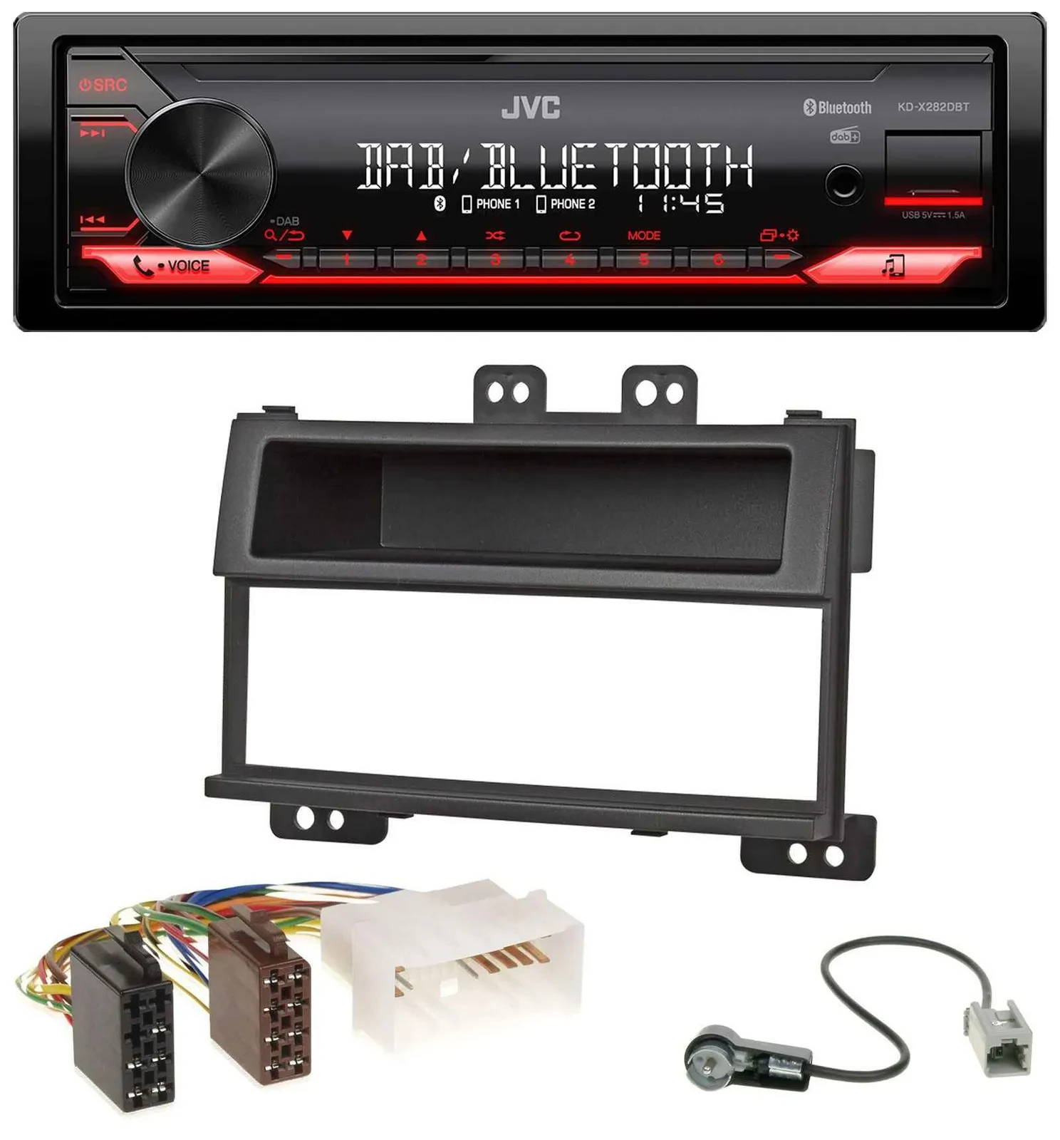 Автомагнитола JVC Bluetooth USB DAB MP3 для Hyundai i20 (2008–2011)