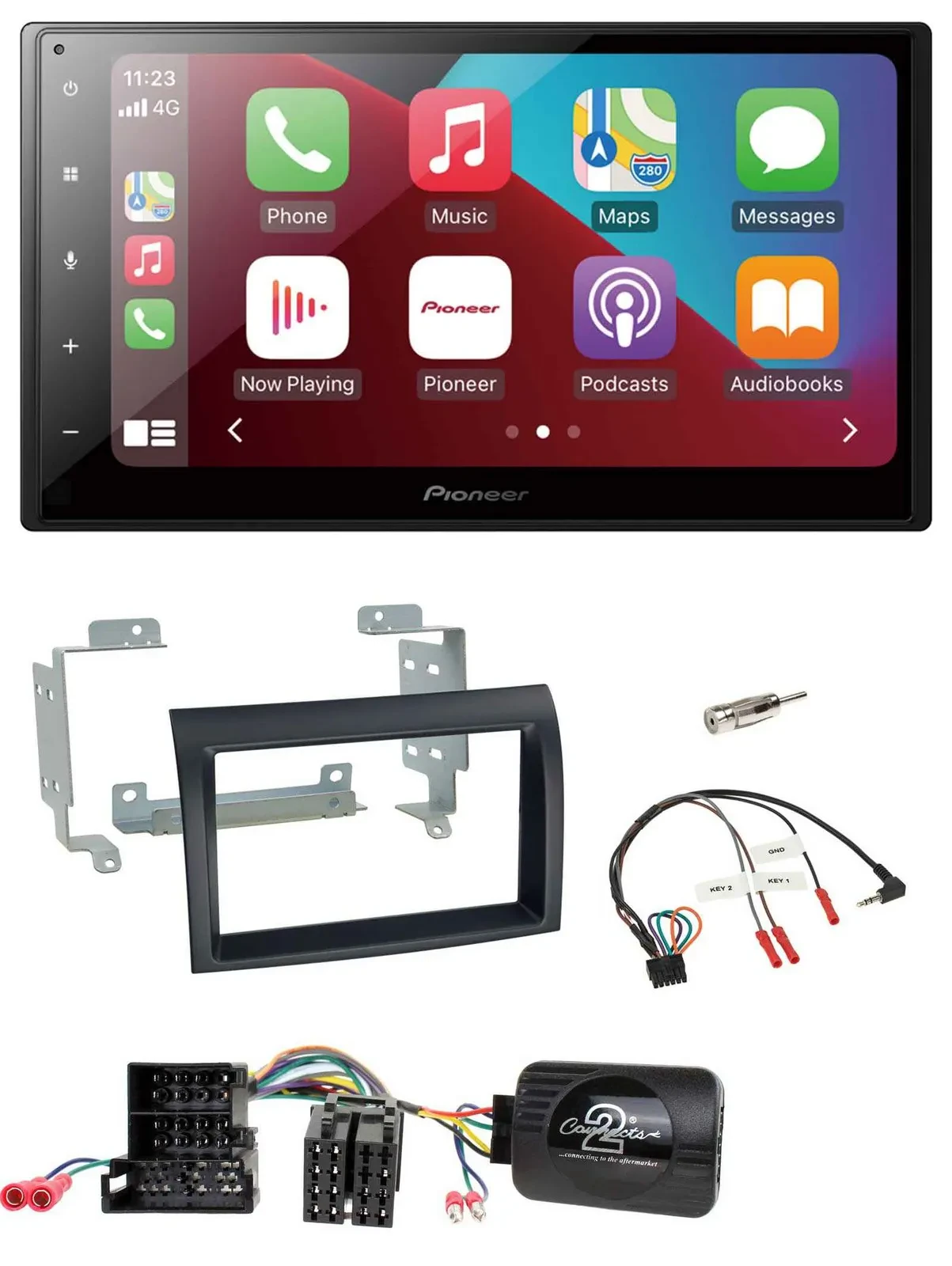 Автомагнитола Pioneer 2 DIN, DAB, Bluetooth, USB, черная, для Citroen/Peugeot/Fiat