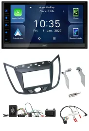 JVC DAB Bluetooth Lenkrad USB 2DIN Autoradio für Ford C-Max ab 2011 grau