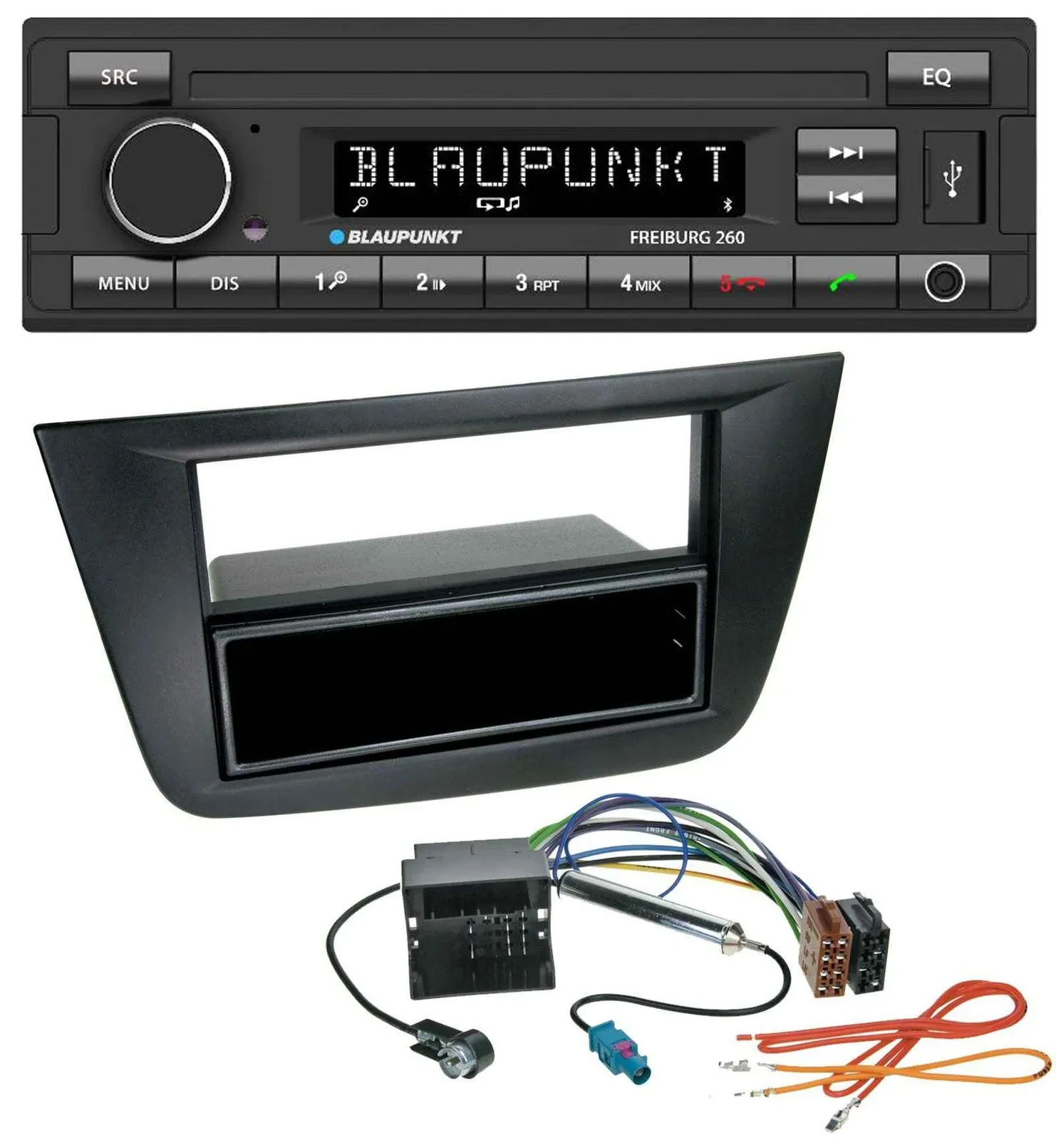 Автомагнитола Blaupunkt для Seat Toledo Altea с 2005 года, AUX, Bluetooth, MP3, USB, чёрная