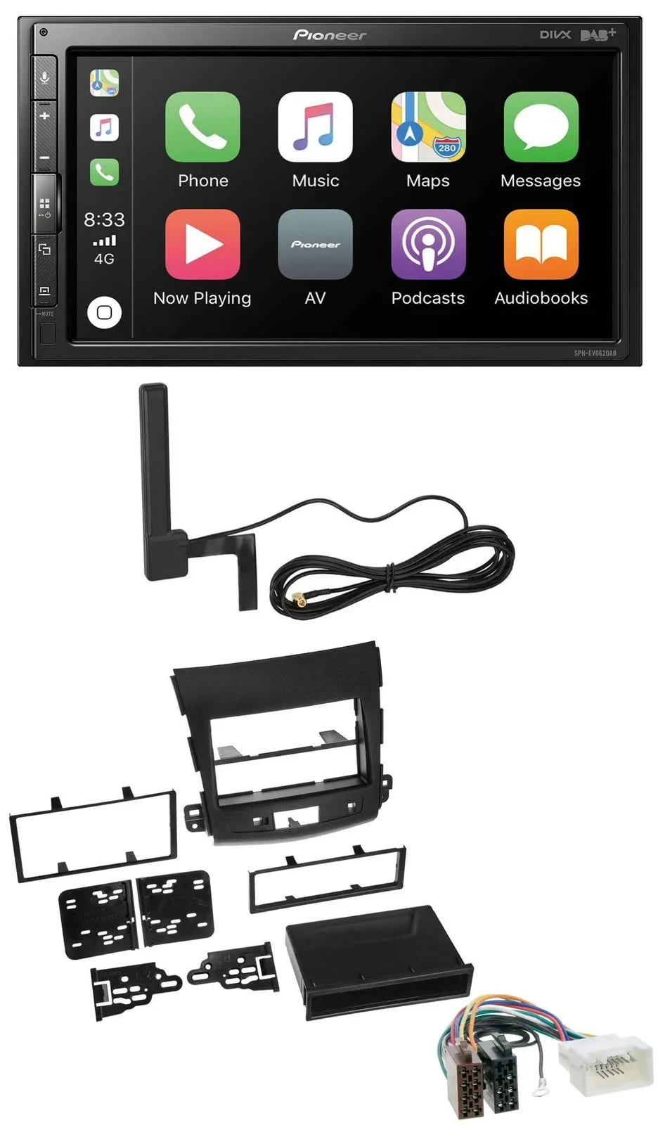 Pioneer USB 2DIN Bluetooth DAB MP3 Autoradio für Citroen C-Crosser Mitsubishi Ou