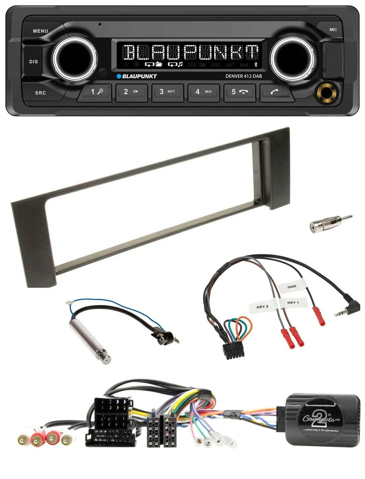 Blaupunkt Bluetooth DAB Lenkrad USB Autoradio für Audi A4 00-09 ISO Fakra teilak