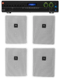 Настенная акустика JBL Control 25-1 White с усилителем (4 штуки)
