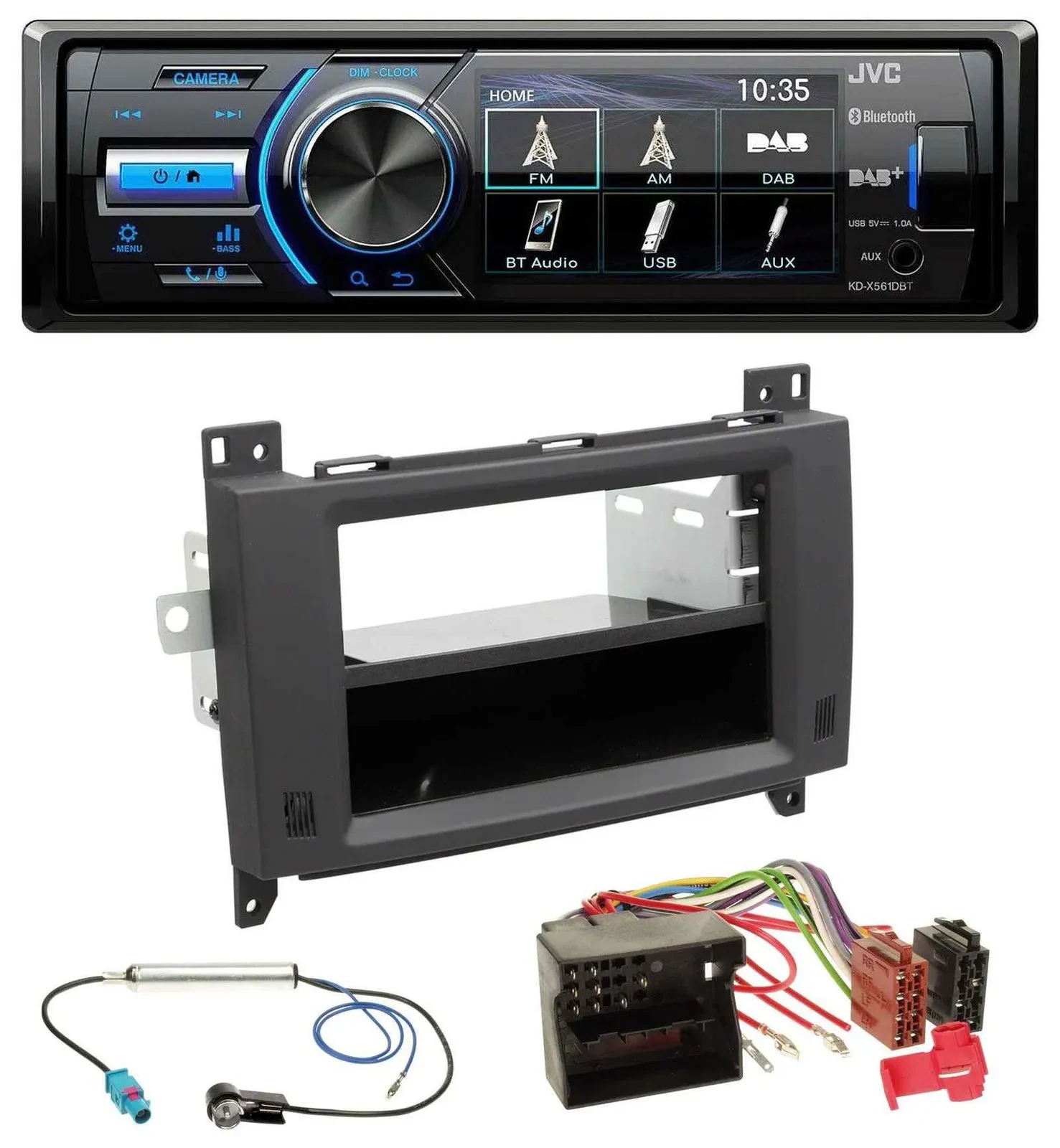 JVC Bluetooth MP3 USB DAB Autoradio für Mercedes Vito Viano 06-14 Rubbertouch