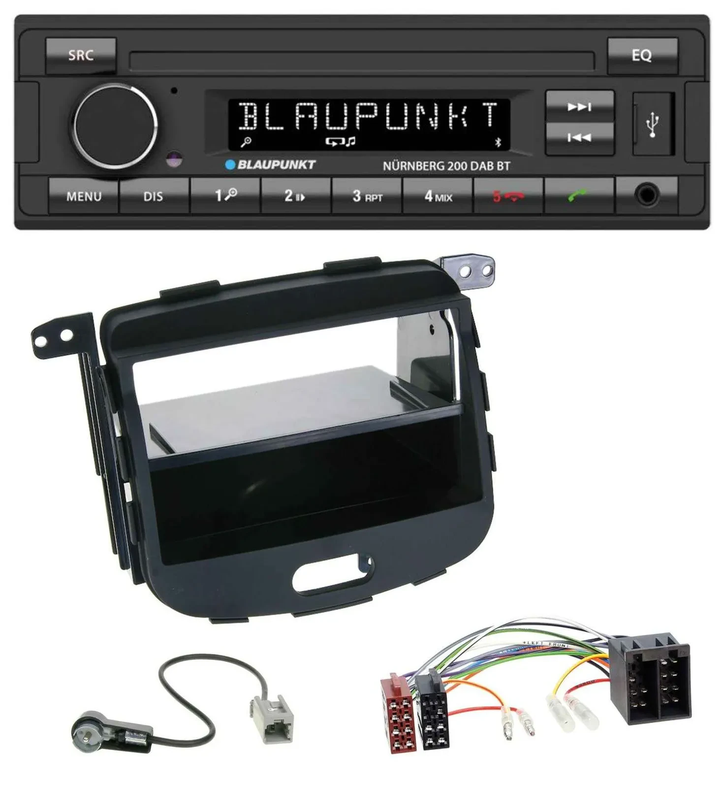 Автомагнитола для Hyundai i10 2008–2013 Blaupunkt USB DAB MP3 Bluetooth Rubber Touch