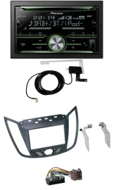 Pioneer CD USB MP3 Bluetooth 2DIN DAB Autoradio für Ford C-Max (ab 10) grau