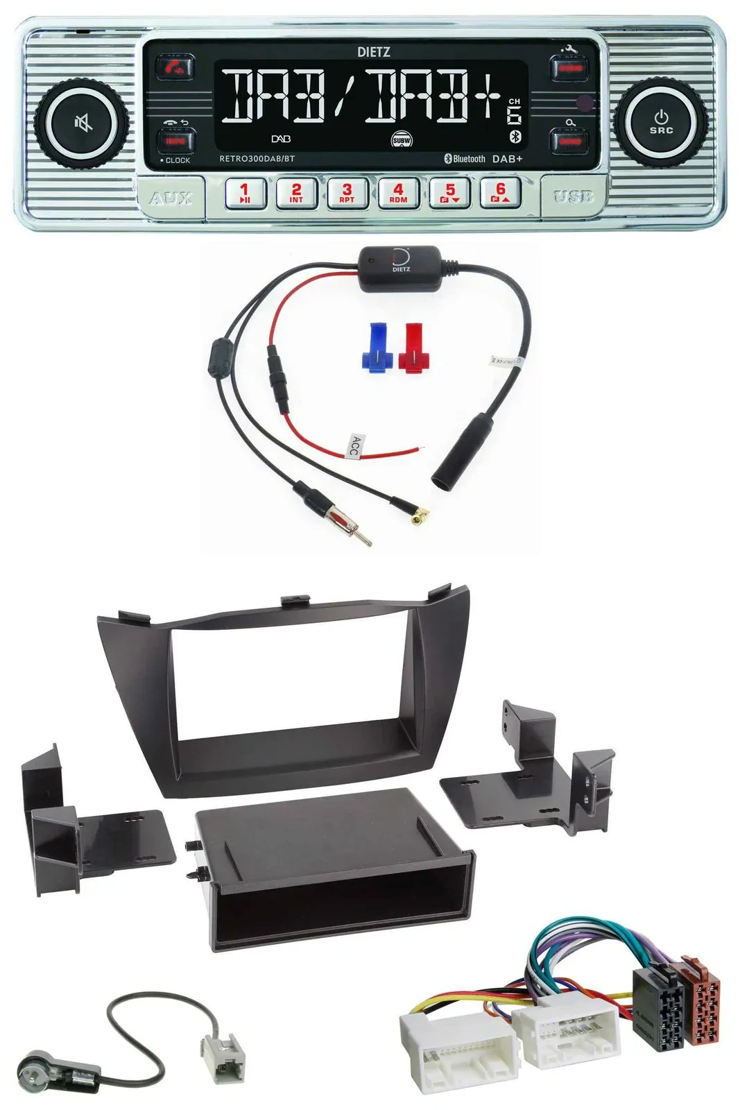 Dietz DAB USB MP3 Bluetooth Autoradio für Hyundai ix35 (LM, 2010-2013)