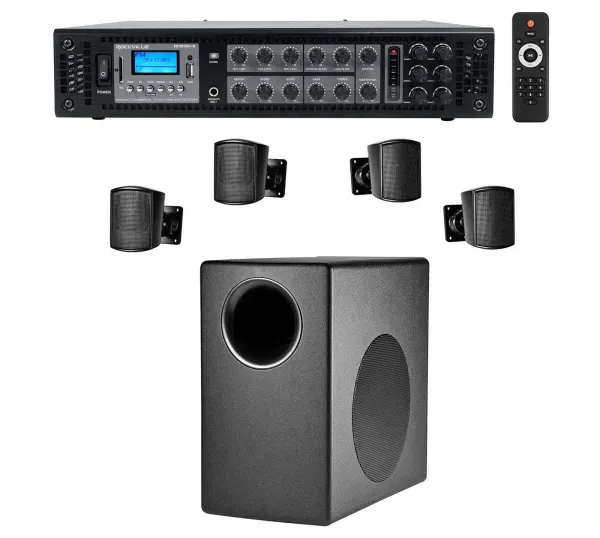 JBL C50PACK Commercial Sub+(4) Wall Speakers+6-Zone Amp For Restaurant/Bar/Cafe