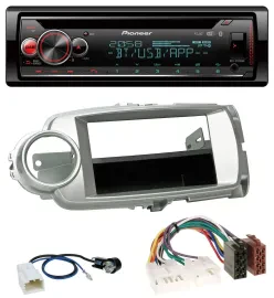 Pioneer MP3 DAB CD Bluetooth USB Autoradio für Toyota Yaris (11-14) - silber