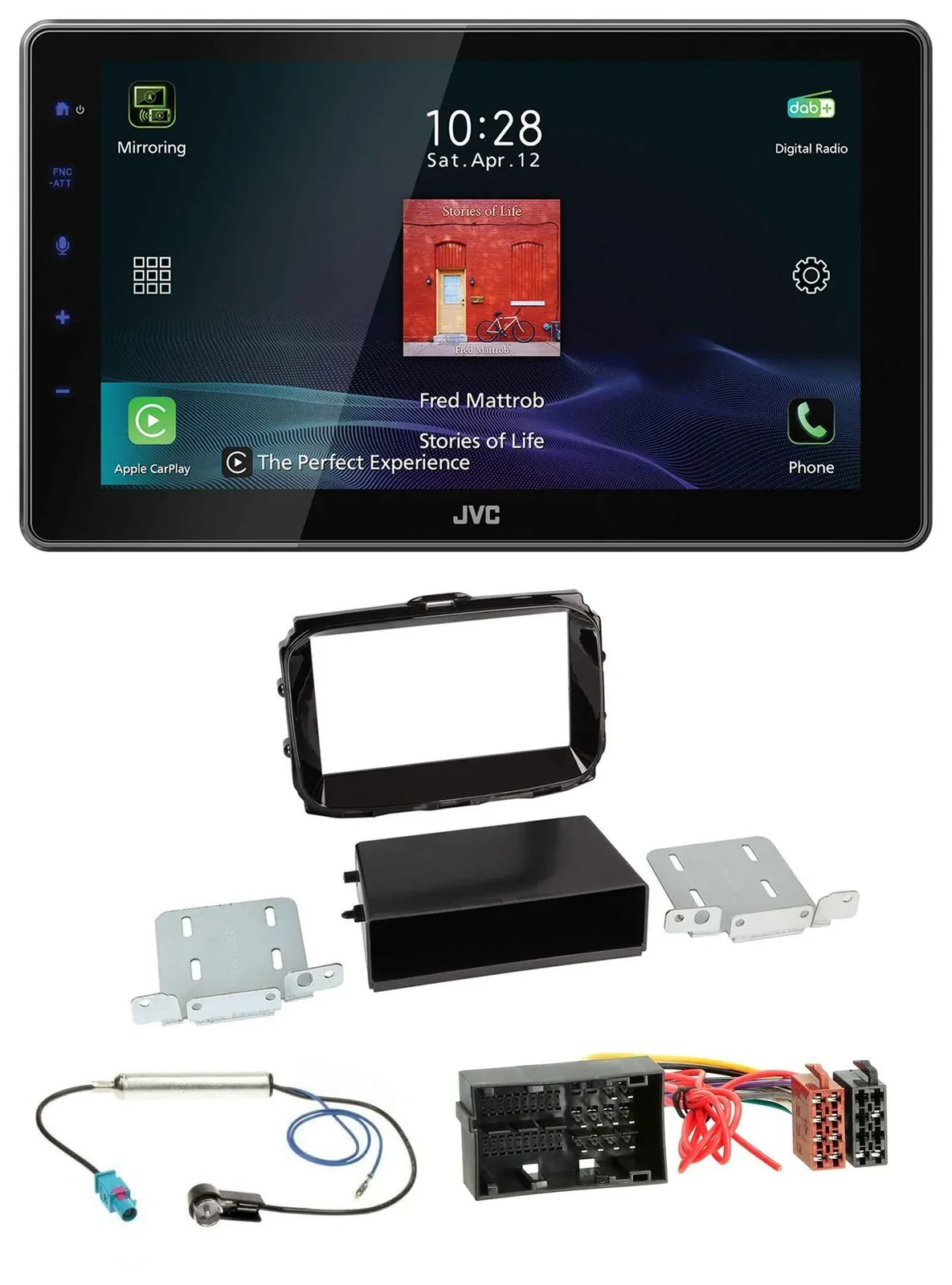 JVC DAB MP3 Bluetooth USB Autoradio für Alfa Giulietta 52 Pin ab 13 piano