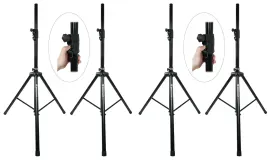 4) Rockville RVSS4A Hydraulic Air Powered Tripod DJ/Pro Speaker Stands Auto-Lift