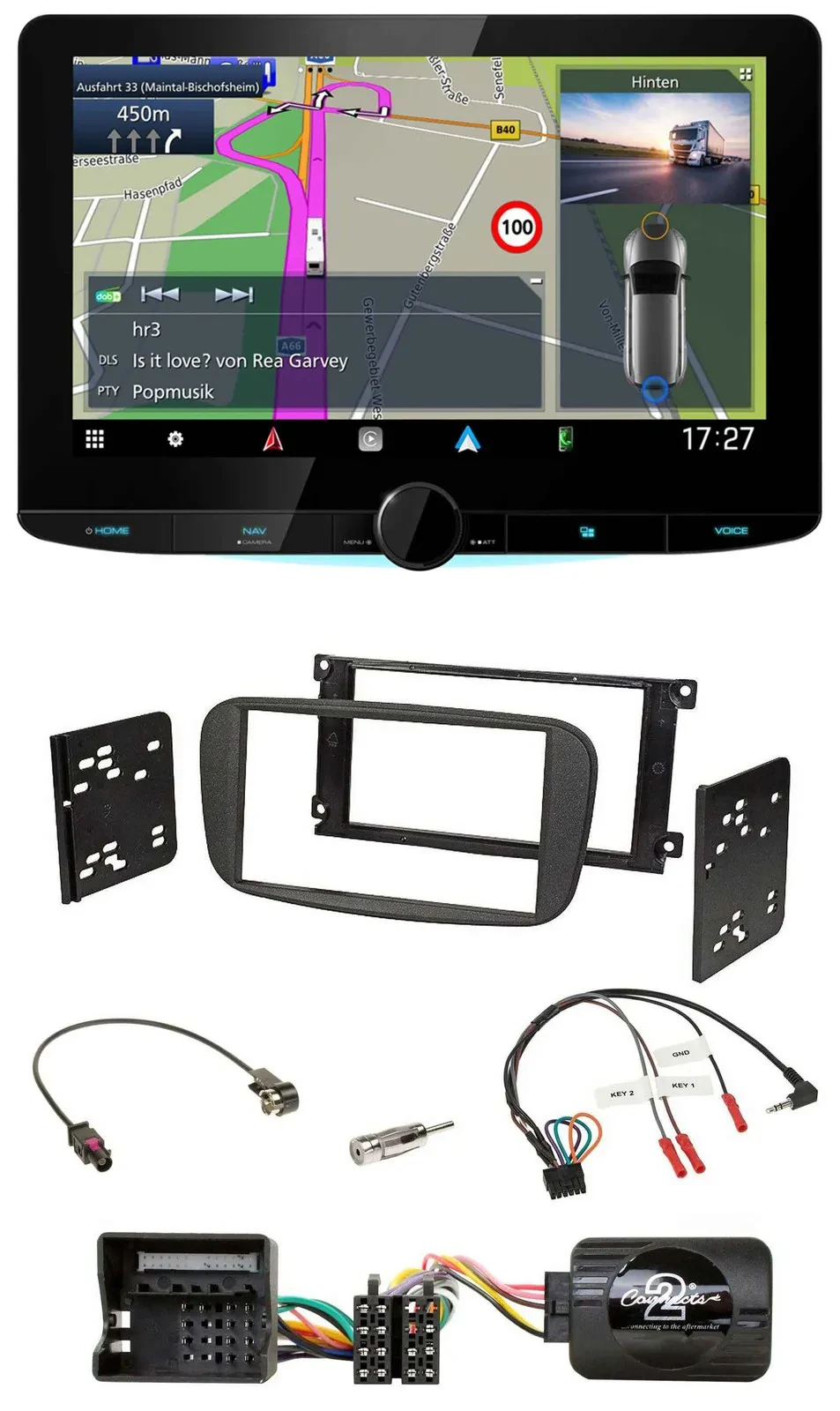 Kenwood Bluetooth DAB TMC 2DIN Lenkrad USB Navigation für Ford S-Max Mondeo 2007