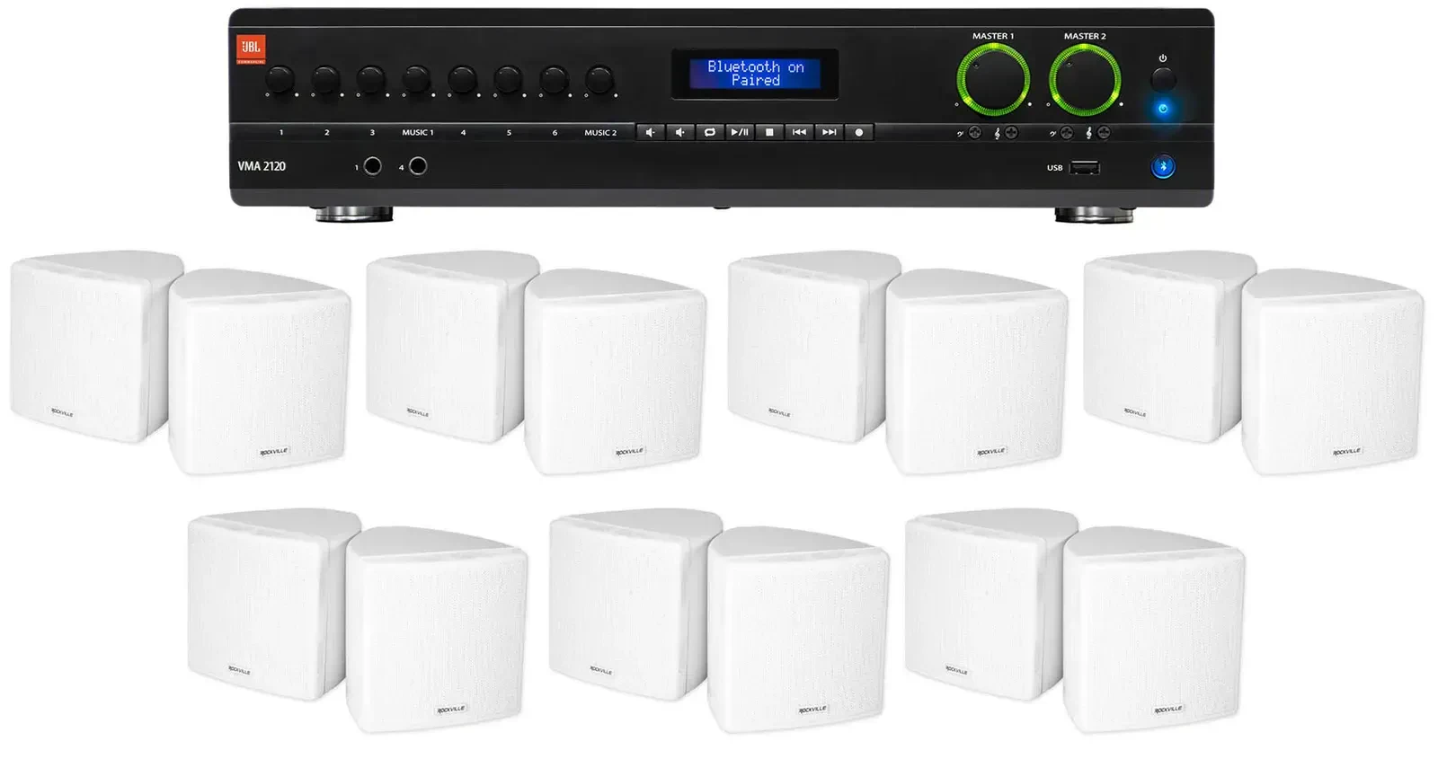 Настенная акустика JBL Cube 70v White с усилителем (14 штук)