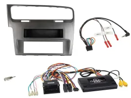 Einbauset Lenkradadapter DIN Autoradio für VW Golf VII 2012-2018 PDC Display sil