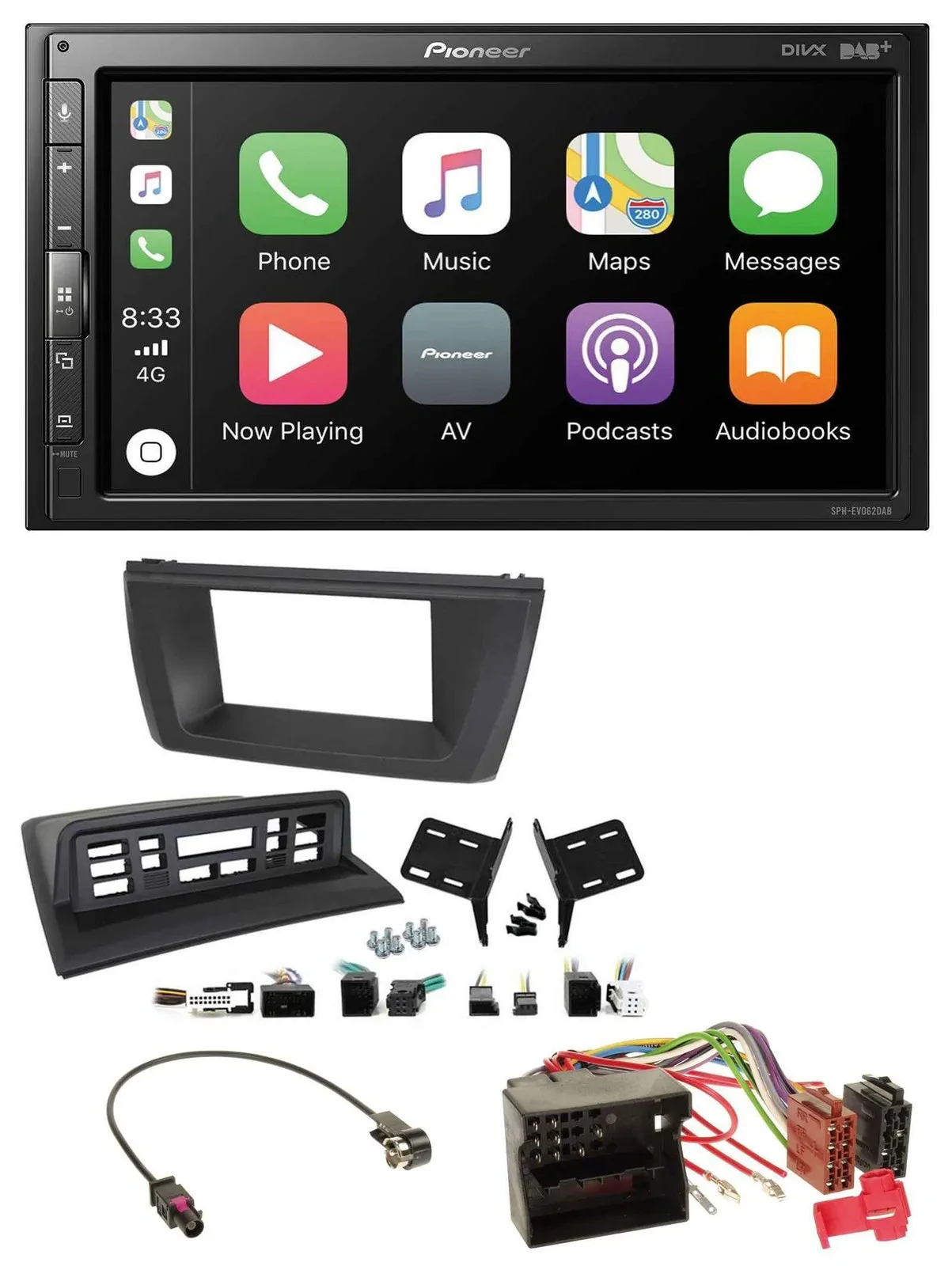 Pioneer USB MP3 DAB 2DIN Bluetooth Autoradio für BMW X3 E83 2004-2010 mittig