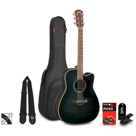Yamaha A1M Cutaway Dreadnought Acoustic-Electric Guitar Pack Transparent Black