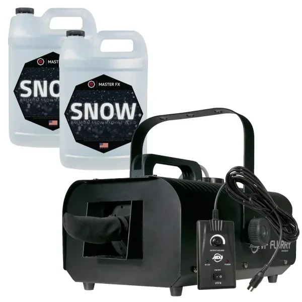 ADJ VF Flurry Snow Machine Flake Effect Remote + 2 Gallons Fluid/Juice