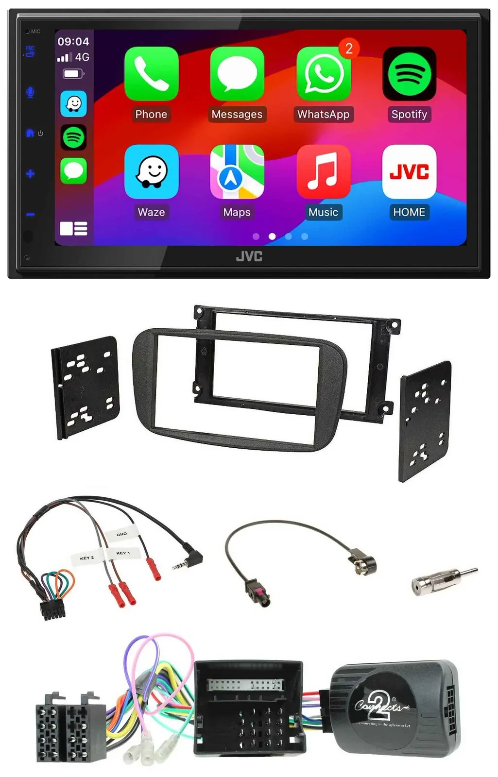 JVC Bluetooth 2DIN Lenkrad DAB USB Autoradio für Ford S-Max Mondeo Can-Bus 07-14