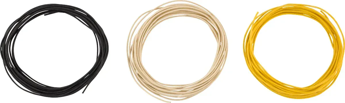 Genuine Fender Pure Vintage Cloth Wire, 22 AWG, Black/White/Yellow, 15'