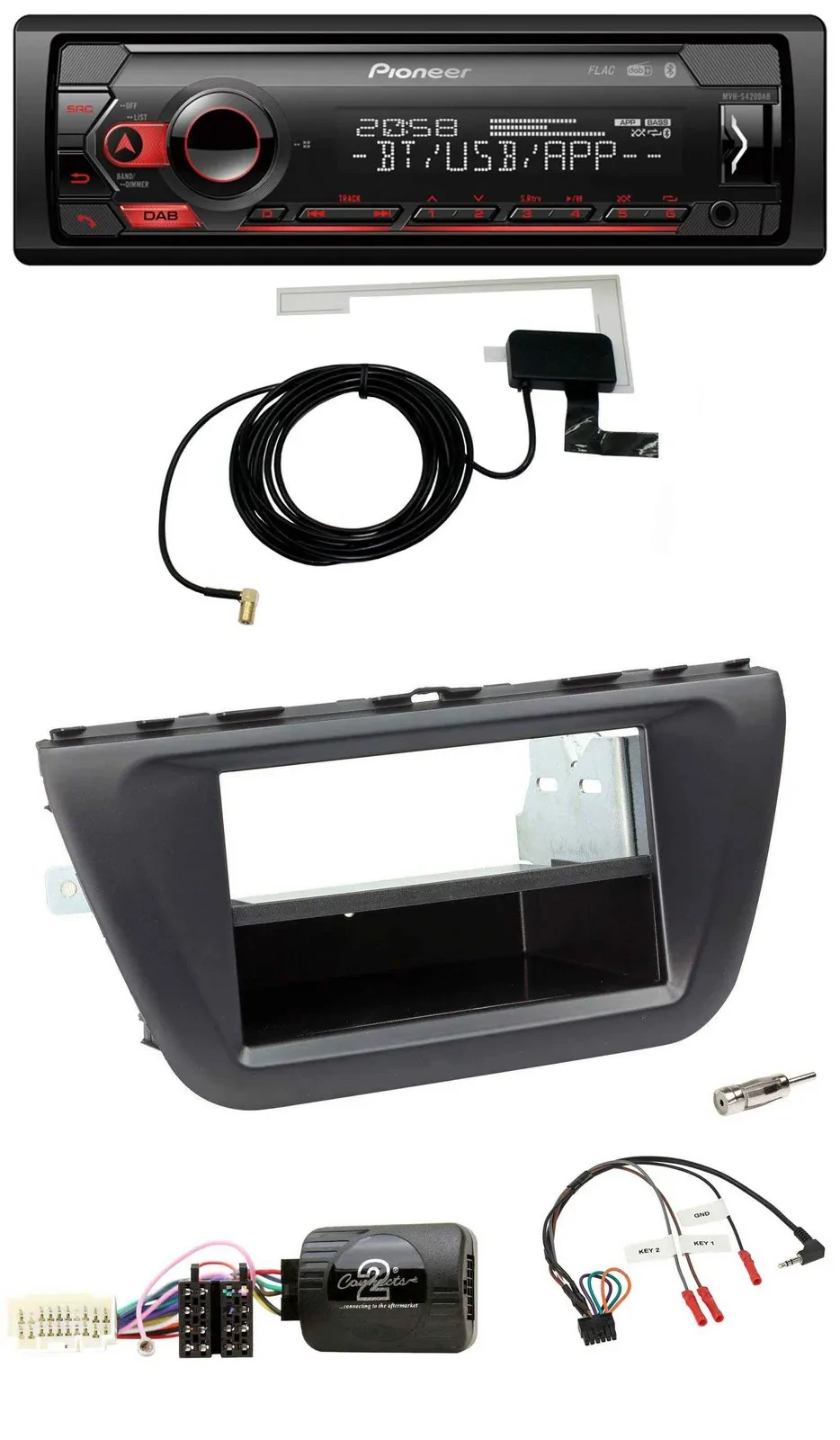 Pioneer DAB USB Lenkrad Bluetooth Autoradio für Suzuki SX4 (ab 2013)