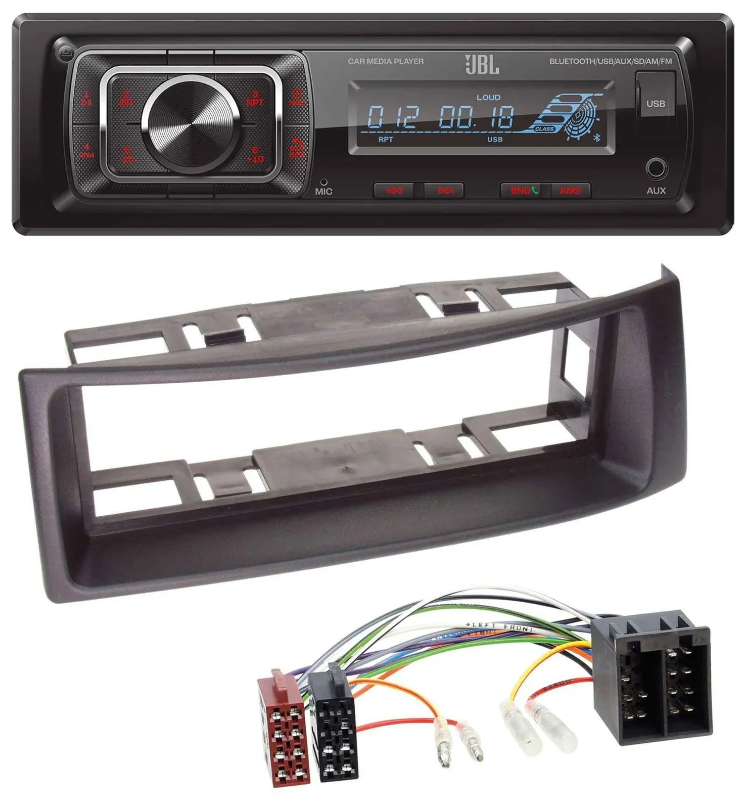 JBL SD AUX MP3 USB Bluetooth Autoradio für Renault Megane Scenic bis 03 schwarz