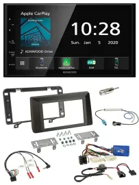 Kenwood Bluetooth Lenkrad DAB USB 2DIN Autoradio für Dacia Duster ab 2021