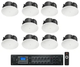 Потолочная акустика для коммерческих инсталляций JBL Control 424LP + RCS350-6 4" 70V (набор, 10 шт.) с усилителем