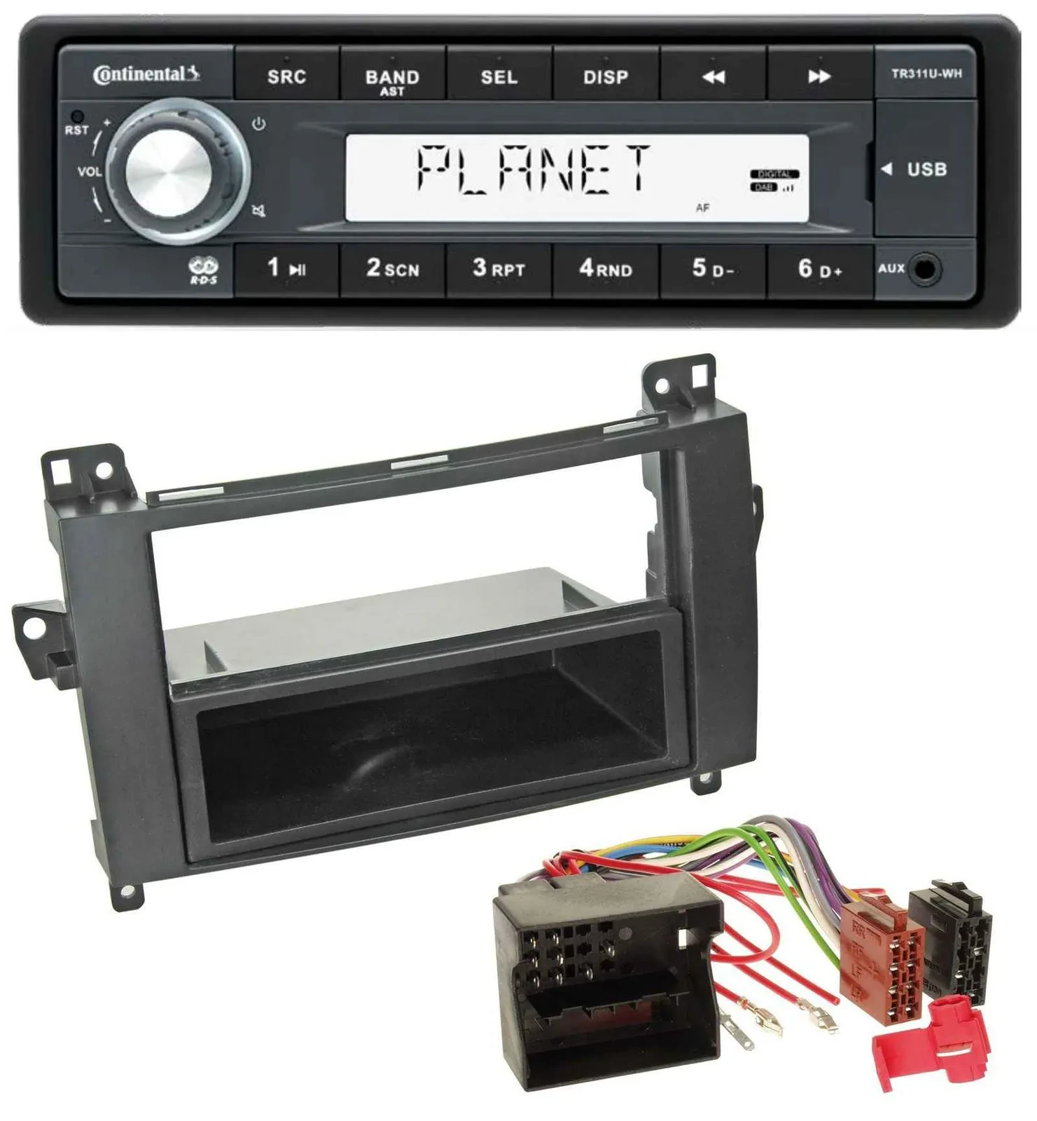 Автомагнитола для Mercedes B-Class (T245, 2005–2011) Continental 1 DIN, USB, MP3, AUX