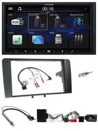 Alpine Bluetooth 2DIN Lenkrad DAB USB Autoradio für Audi A3 Symphony Aktiv ISO 8