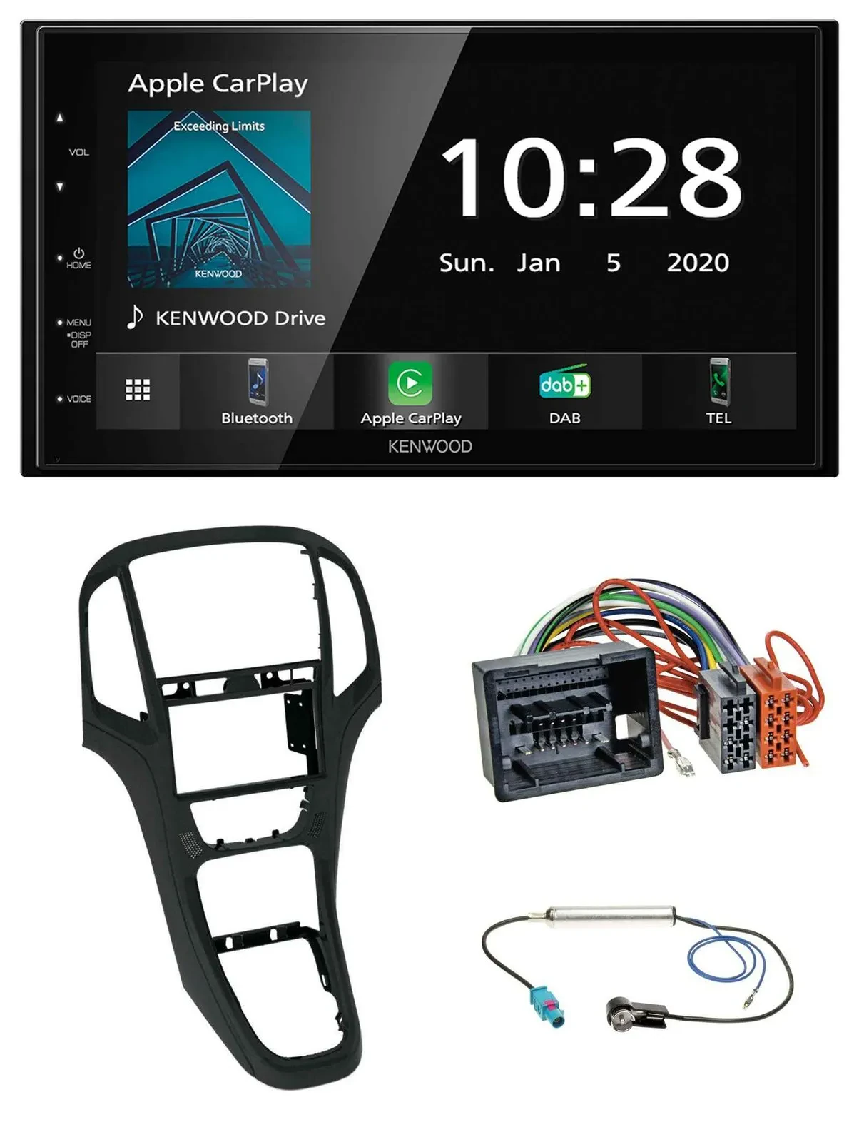 Kenwood Bluetooth MP3 DAB USB 2DIN Autoradio für Opel Astra J ab 12/09 Perlschwa