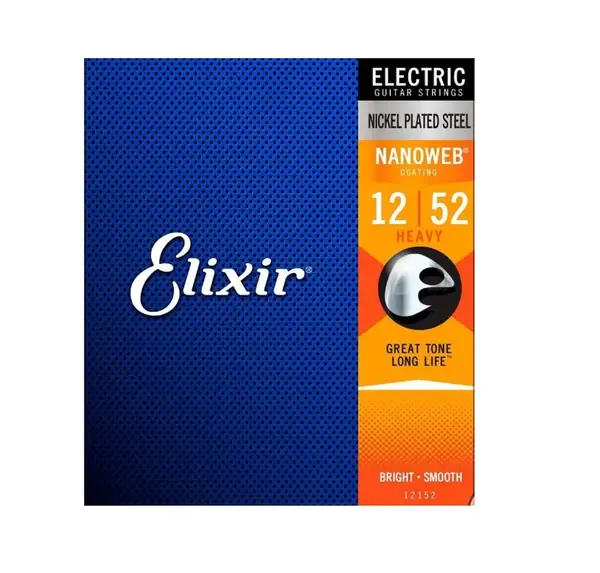 Струны для электрогитары Elixir 12152 NanoWeb Heavy 12-52