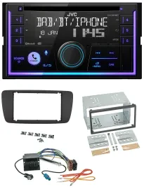 JVC MP3 USB 2DIN DAB Bluetooth CD Autoradio für Seat Ibiza ab 08 azabacheschwarz