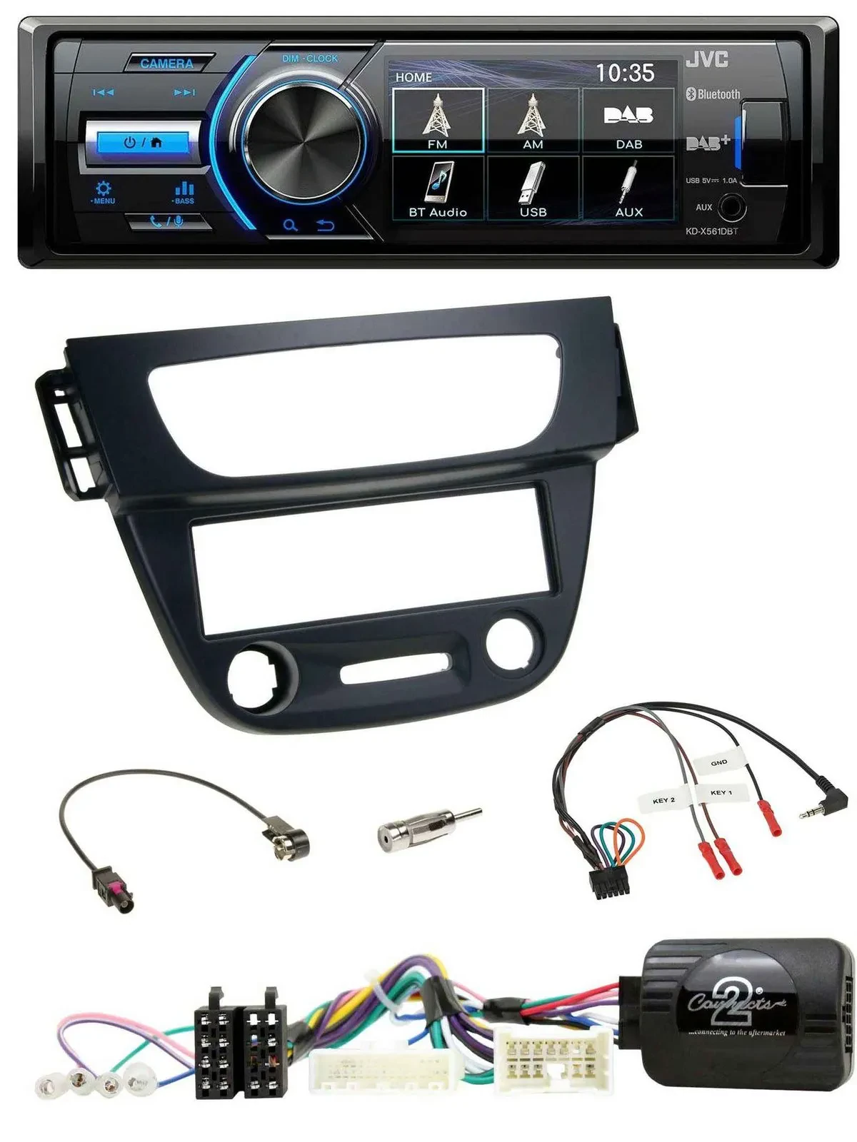 JVC Bluetooth Lenkrad USB DAB Autoradio für Renault Megane Fluence 2012-2014 sch