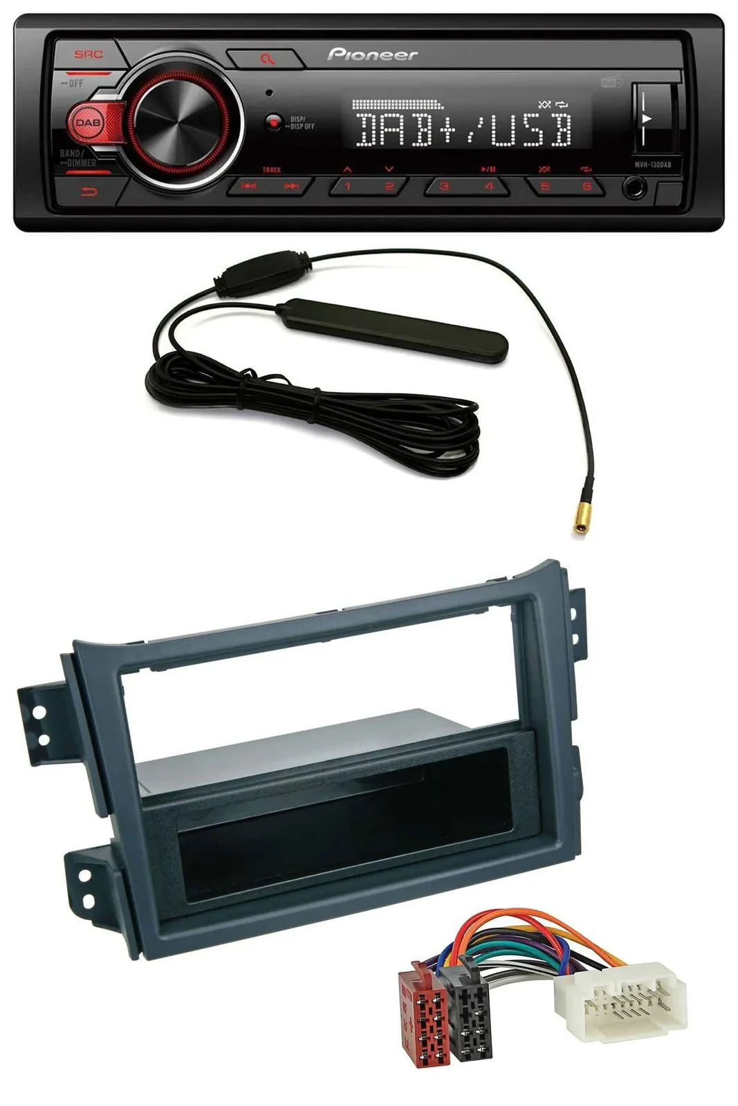 Pioneer MP3 DAB 1DIN AUX USB Autoradio für Opel Agila B 2008-2014 Suzuki Splash