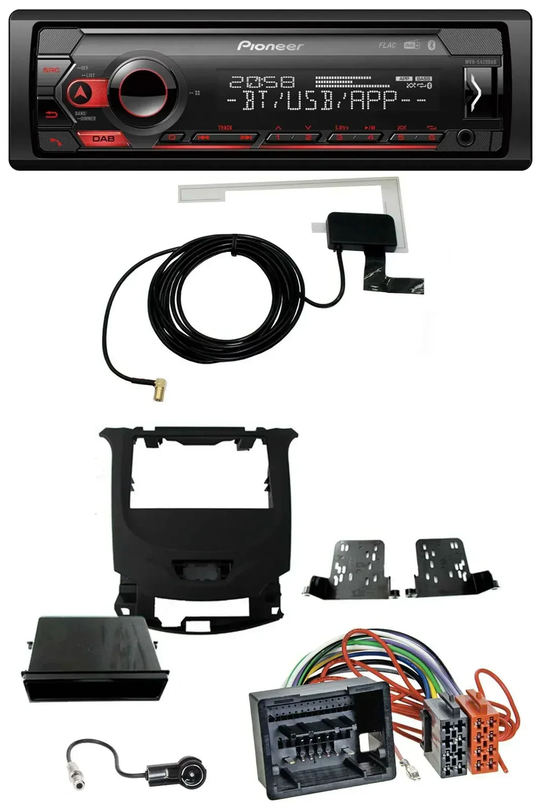 Автомагнитола для Chevrolet Cruze (с 2016) Pioneer DAB, USB, MP3, Bluetooth, черный, глянец (Piano Black)