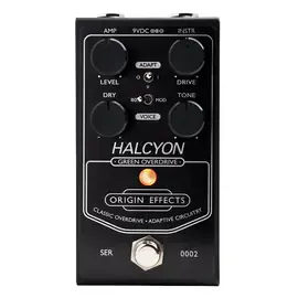 Педаль эффектов для электрогитары Origin Effects Halcyon Green Overdrive Effects Pedal Black Edition