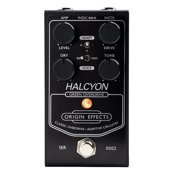 Педаль эффектов для электрогитары Origin Effects Halcyon Green Overdrive Effects Pedal Black Edition