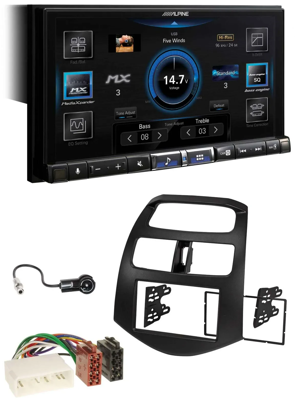 Alpine DAB 2DIN USB Bluetooth MP3 Autoradio für Chevrolet Spark KLM 2012-2013